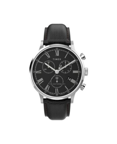 Часы Timex Мужские Waterbury Black Leather Strap 40 mm