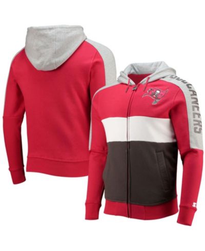 Мужское худи с полной молнией Tampa Bay Buccaneers Color Block красного и серого цвета