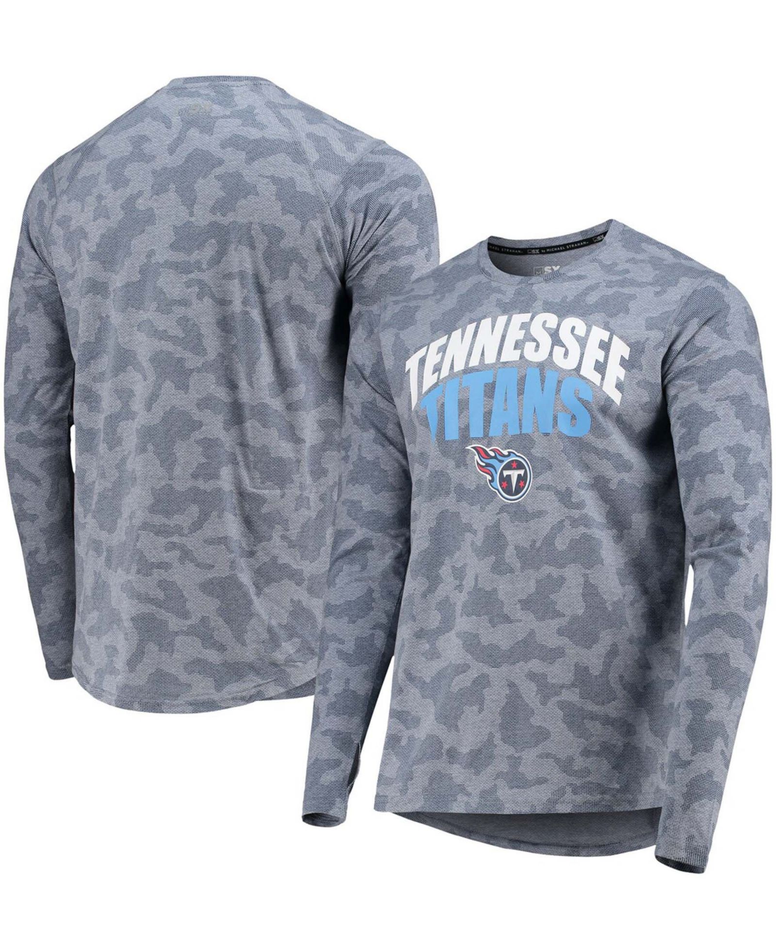 Мужская футболка с длинным рукавом Tennessee Titans Camo в темно-синем цвете