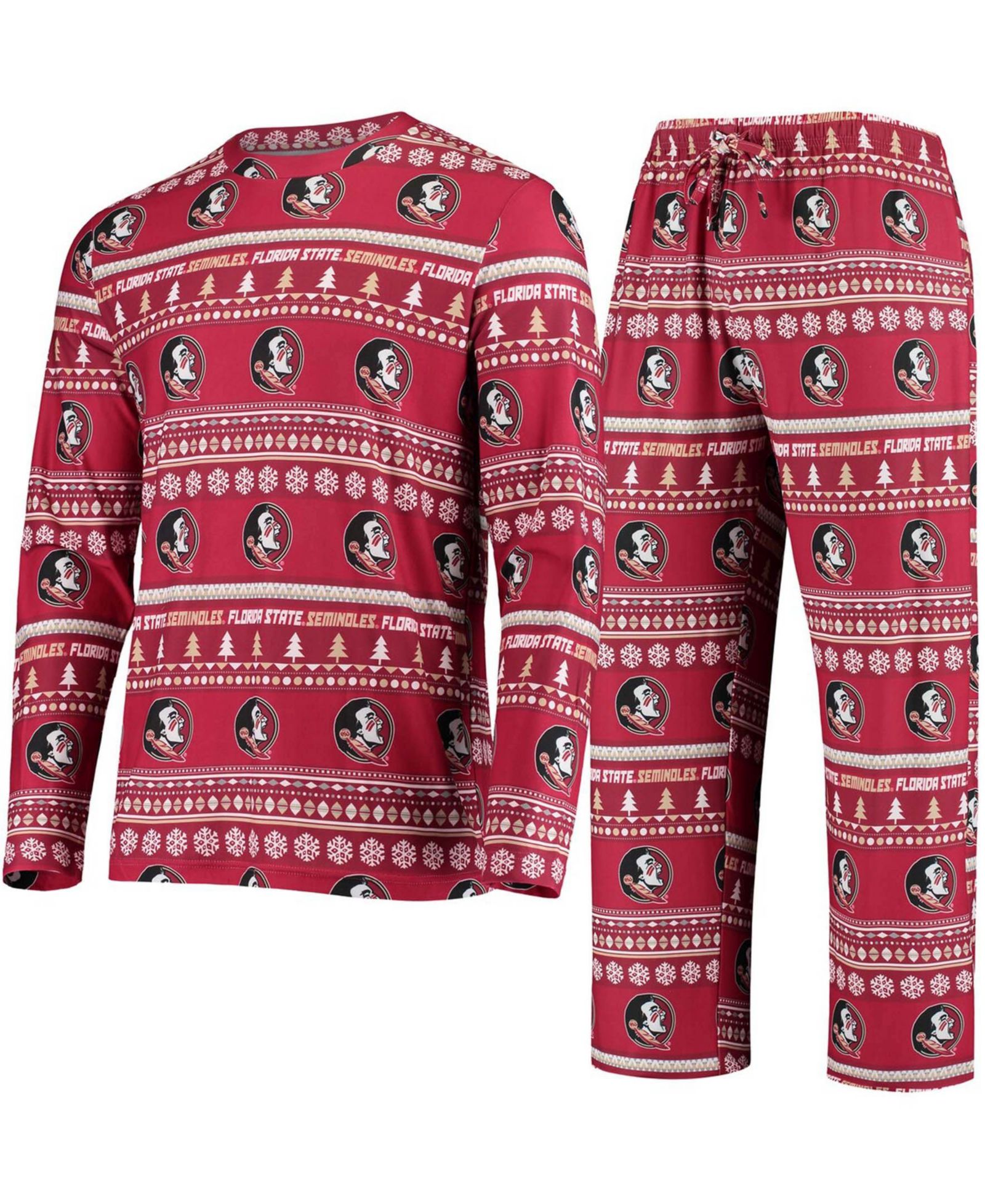 Мужской комплект Ugly Sweater Florida State Seminoles, свитер и брюки, бордовый