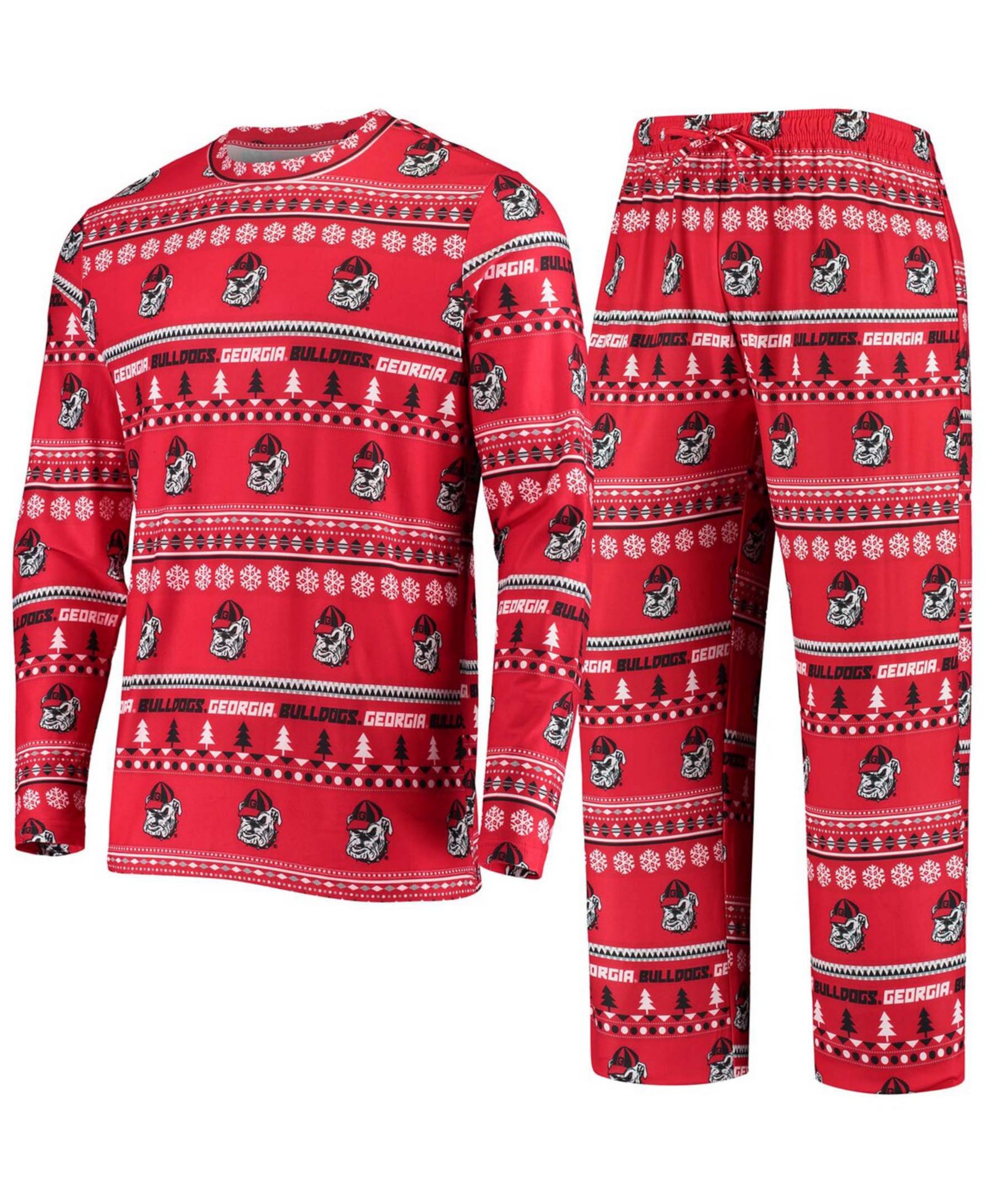 Мужской комплект Concepts Sport Red Georgia Bulldogs Ugly Sweater Knit Long Sleeve Top и брюки