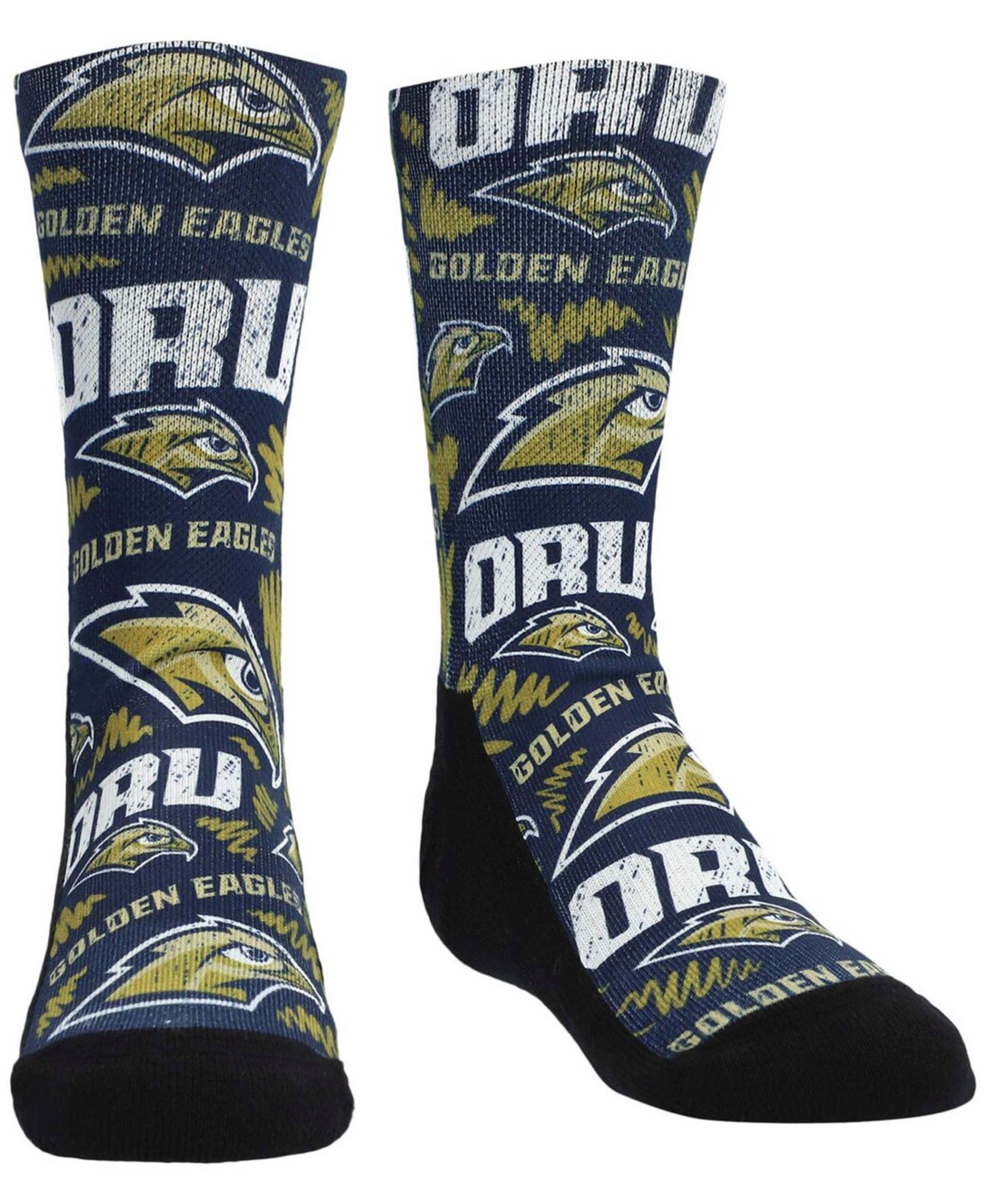 Youth Oral Roberts Golden Eagles Logo Sketch Crew Socks