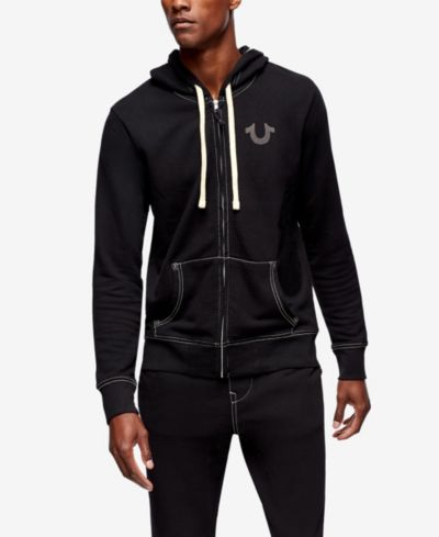 True Religion Мужской Classic Logo Zip Up Drawstring Hoodie