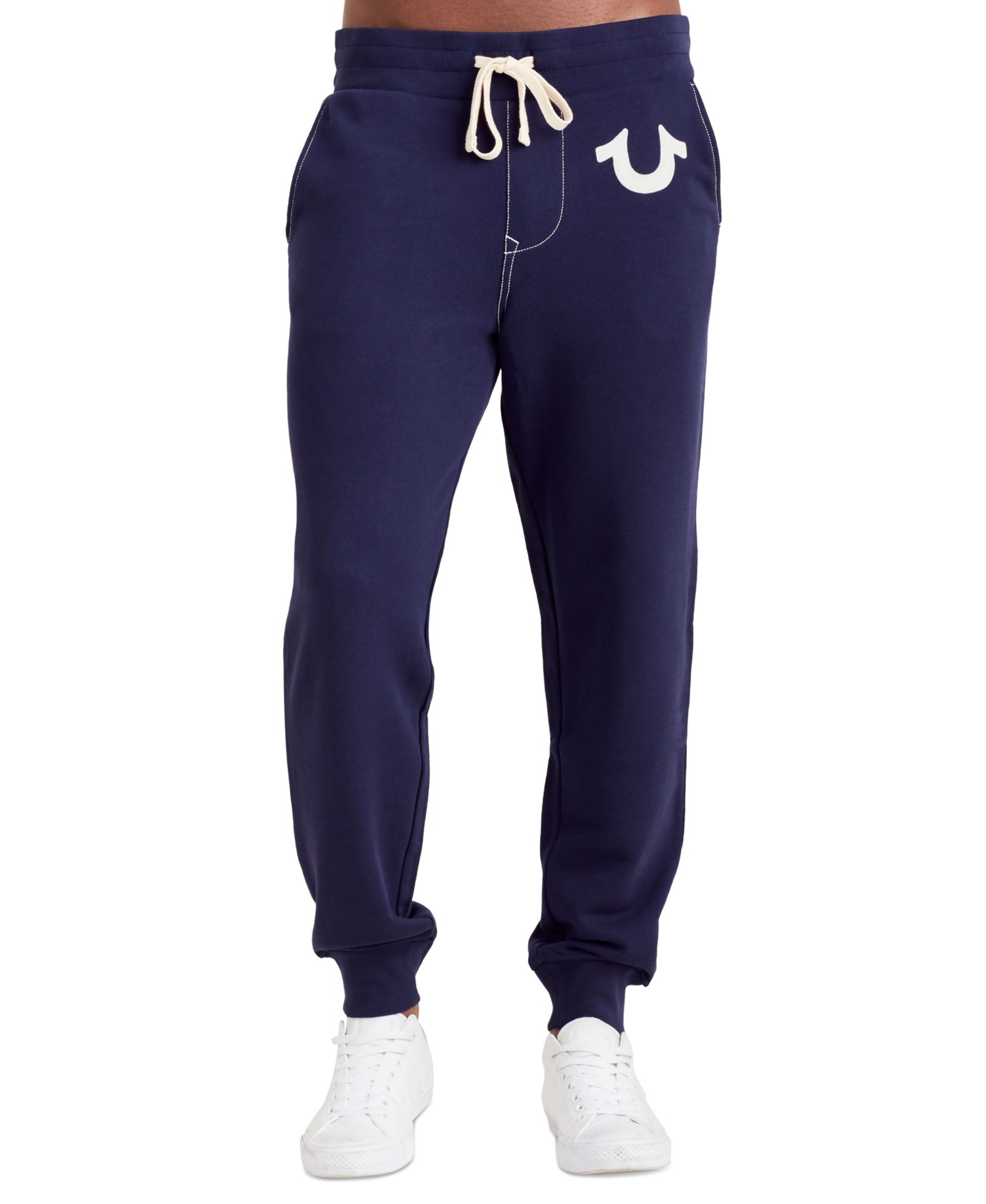 True Religion Men's Classic Logo Elastic Drawstring Joggers