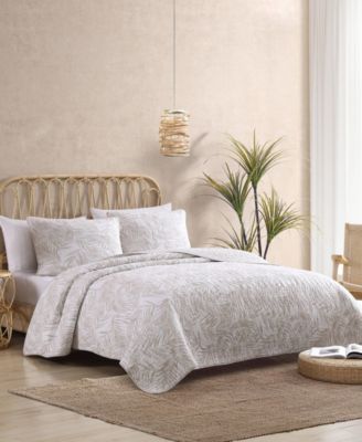 Tommy Bahama Home Palmday Cotton Reversible 3 Piece Quilt Set, King