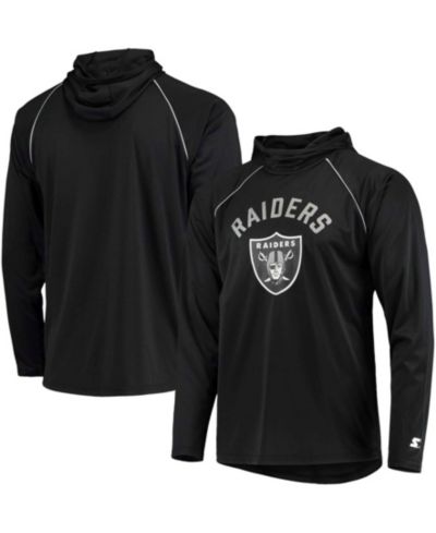 Мужская черная футболка-худи Starter Black Las Vegas Raiders Raglan с длинным рукавом
