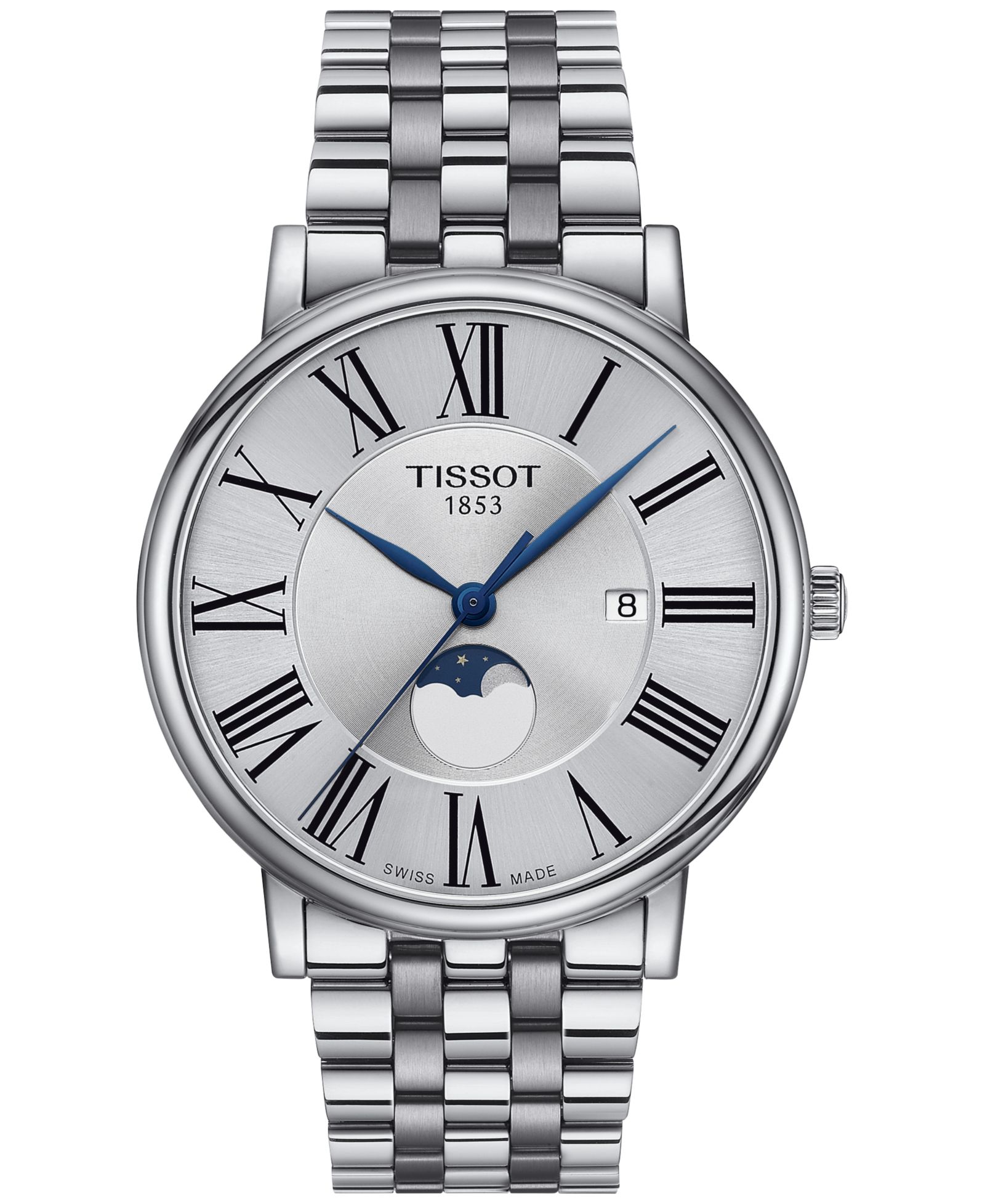 Мужские часы Tissot Carson Premium Gent Moonphase Stainless Steel Bracelet, 40mm