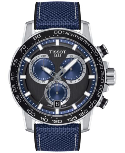 Tissot Men's Swiss Chronograph Supersport Blue Textile Strap Watch 40mm