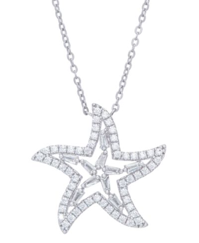Ожерелье Cubic Zirconia Star в серебряном напылении