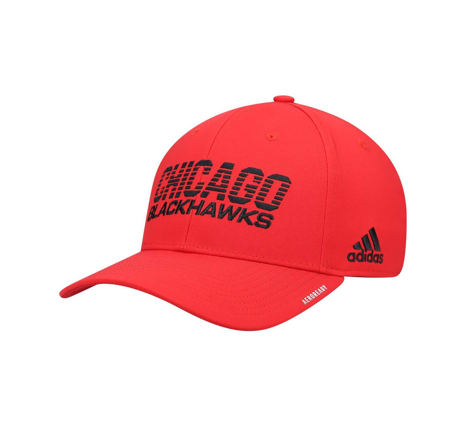 Men's Red Chicago Blackhawks 2021 Locker Room AEROREADY Flex Hat