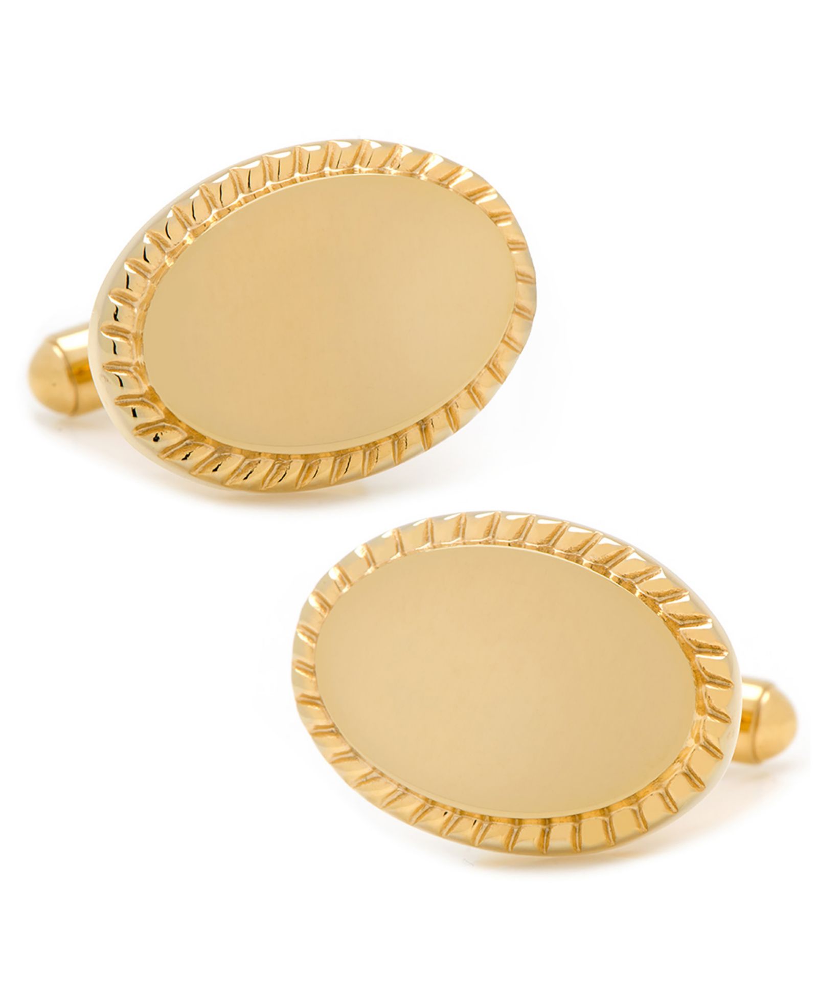 Cufflinks Inc. Ox and Bull Trading Co. Rope Border Oval Engravable Cufflinks