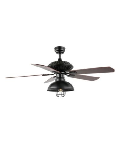 Потолочный вентилятор Ashton 1-Light Farmhouse Industrial Iron Dome Shade LED с пультом