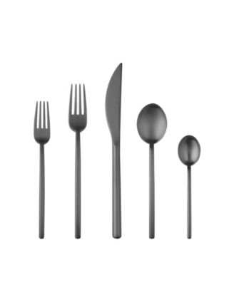 Due Ice Oro Nero Flatware Set, 5 Piece