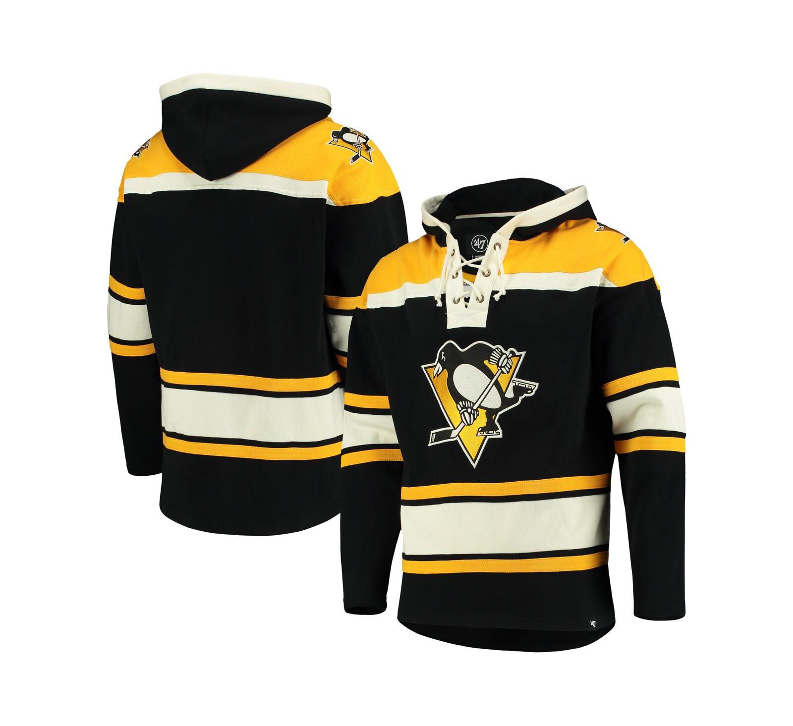 Мужское худи '47 Brand Black Pittsburgh Penguins Superior Lacer Pullover