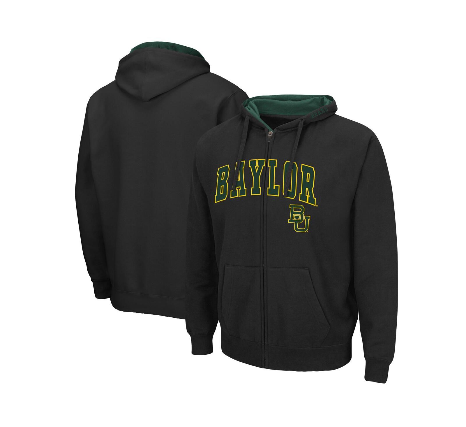 Мужское худи Colosseum Black Baylor Bears Arch Logo 3.0 Full-Zip