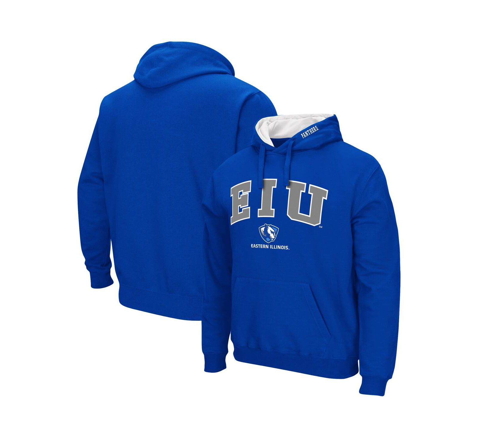 Men's Blue Eastern Illinois Panthers Arch and Logo Pullover Hoodie