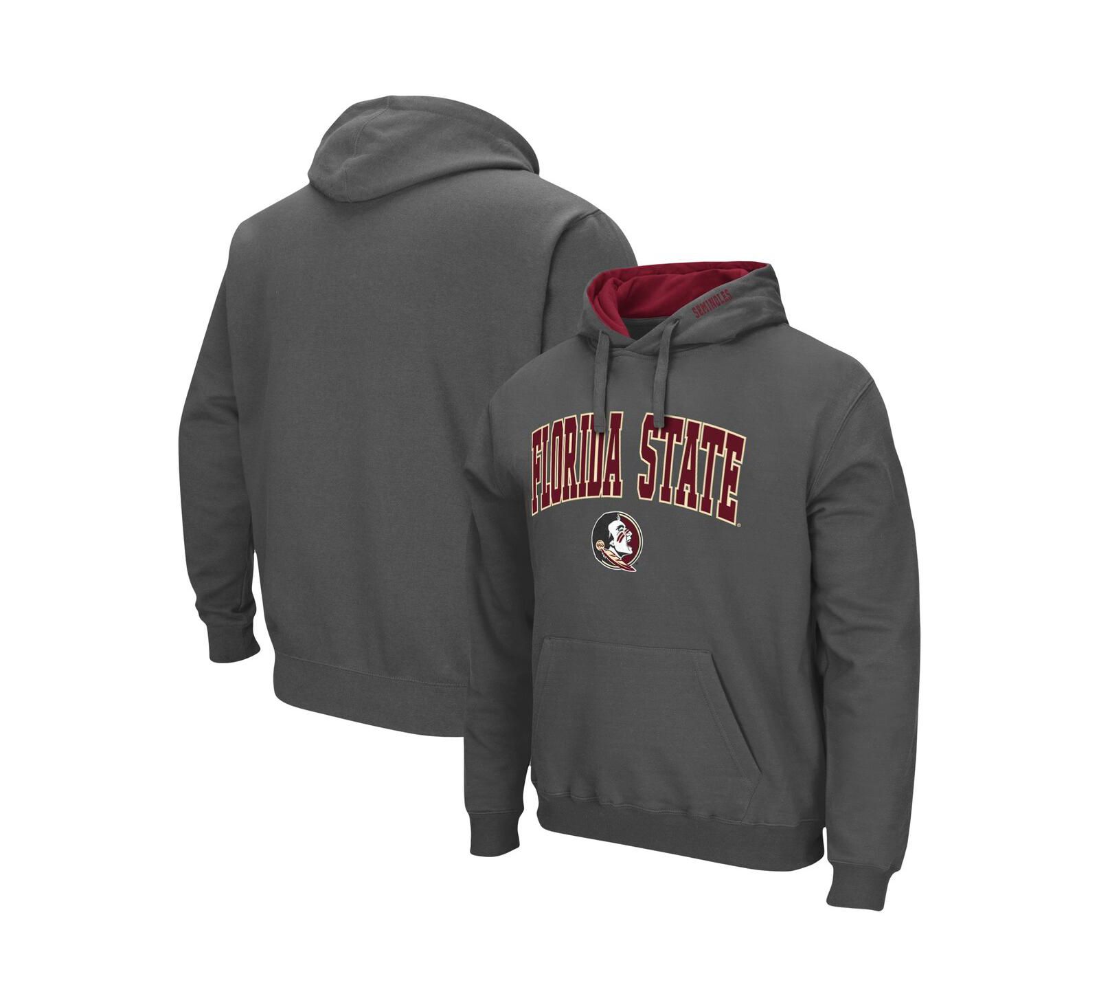 Men's Charcoal Florida State Seminoles Arch Logo 3.0 Pullover Hoodie