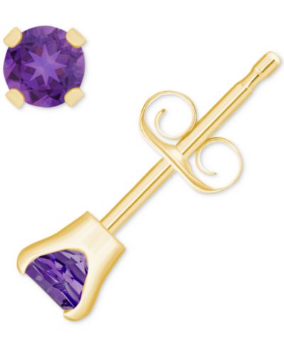 Серьги-гвоздики Rhodolite Garnet (1/4 ct. t.w.) в 14k White или Yellow Gold