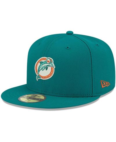 Men's Aqua Miami Dolphins Omaha Throwback 59FIFTY Fitted Hat