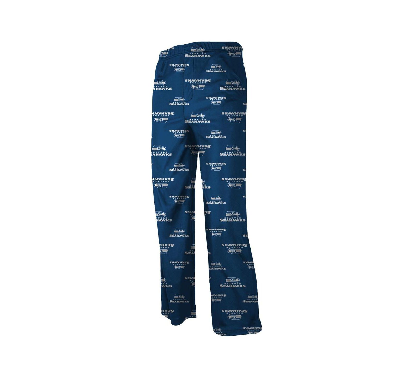 Унисекс фланелевые брюки для сна Seattle Seahawks Preschool Toddler Allover Logo Navy Blue