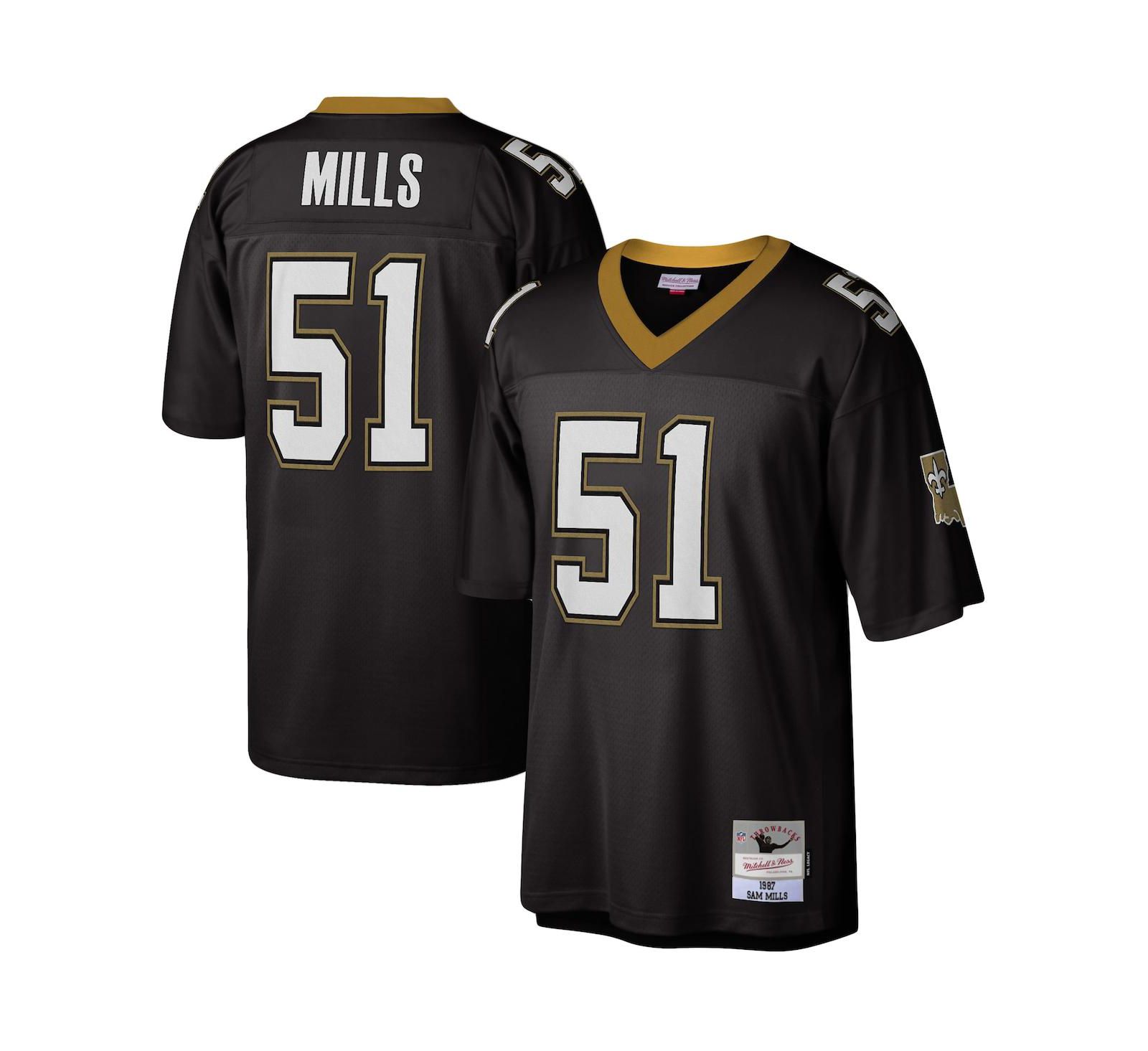 Mitchell & Ness Мужская джерси Sam Mills New Orleans Saints 1987 Legacy