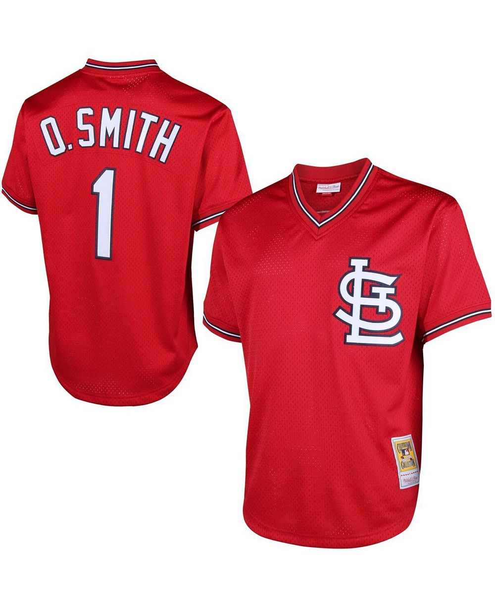 Мужская дزارongoose jersey Mitchell & Ness Ozzie Smith Red St. Louis Cardinals Cooperstown Mesh Batting Practice Jersey