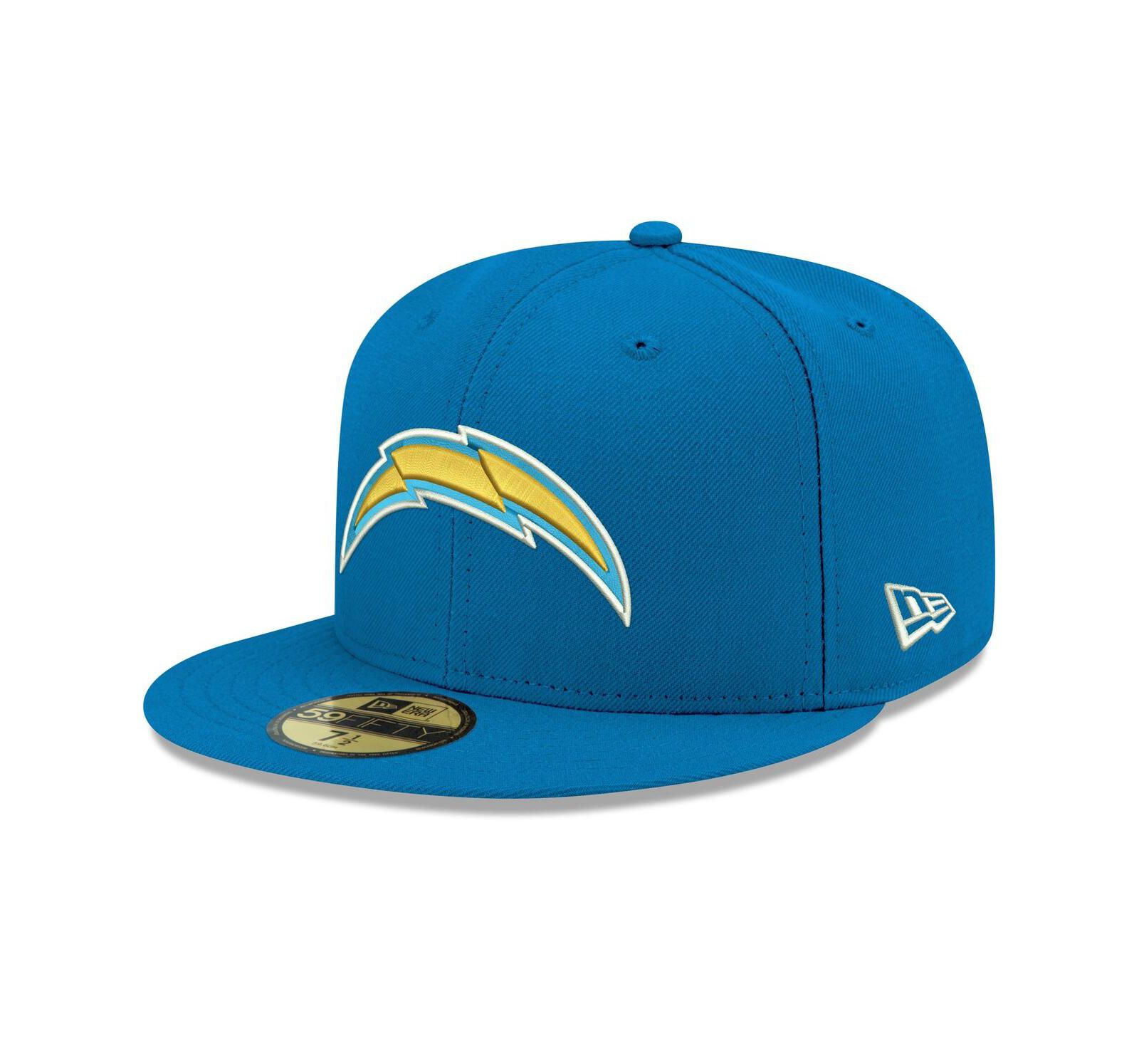Мужская кепка New Era Powder Blue Los Angeles Chargers Omaha Primary Logo 59FIFTY Fitted Hat