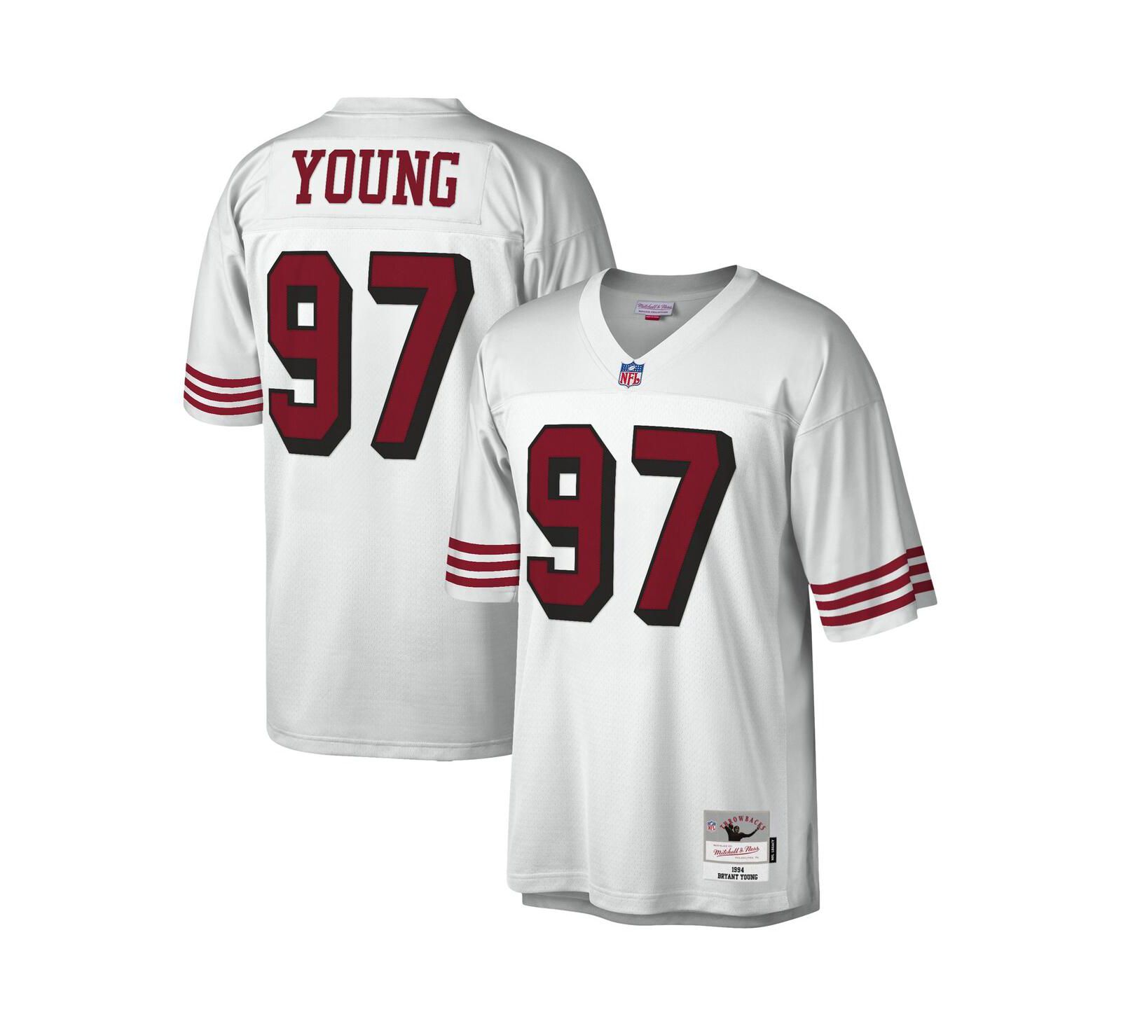 Мужская джерси Mitchell & Ness Bryant Young White San Francisco 49ers 1994 Legacy Replica