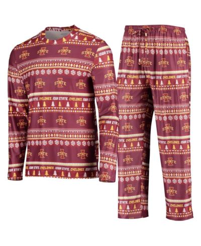 Мужской комплект для сна Cardinal Iowa State Cyclones Ugly Sweater: футболка с длинным рукавом и брюки