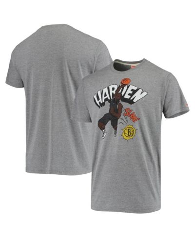Мужская футболка Homage James Harden Heather Gray Brooklyn Nets Comic Book Player Tri-Blend