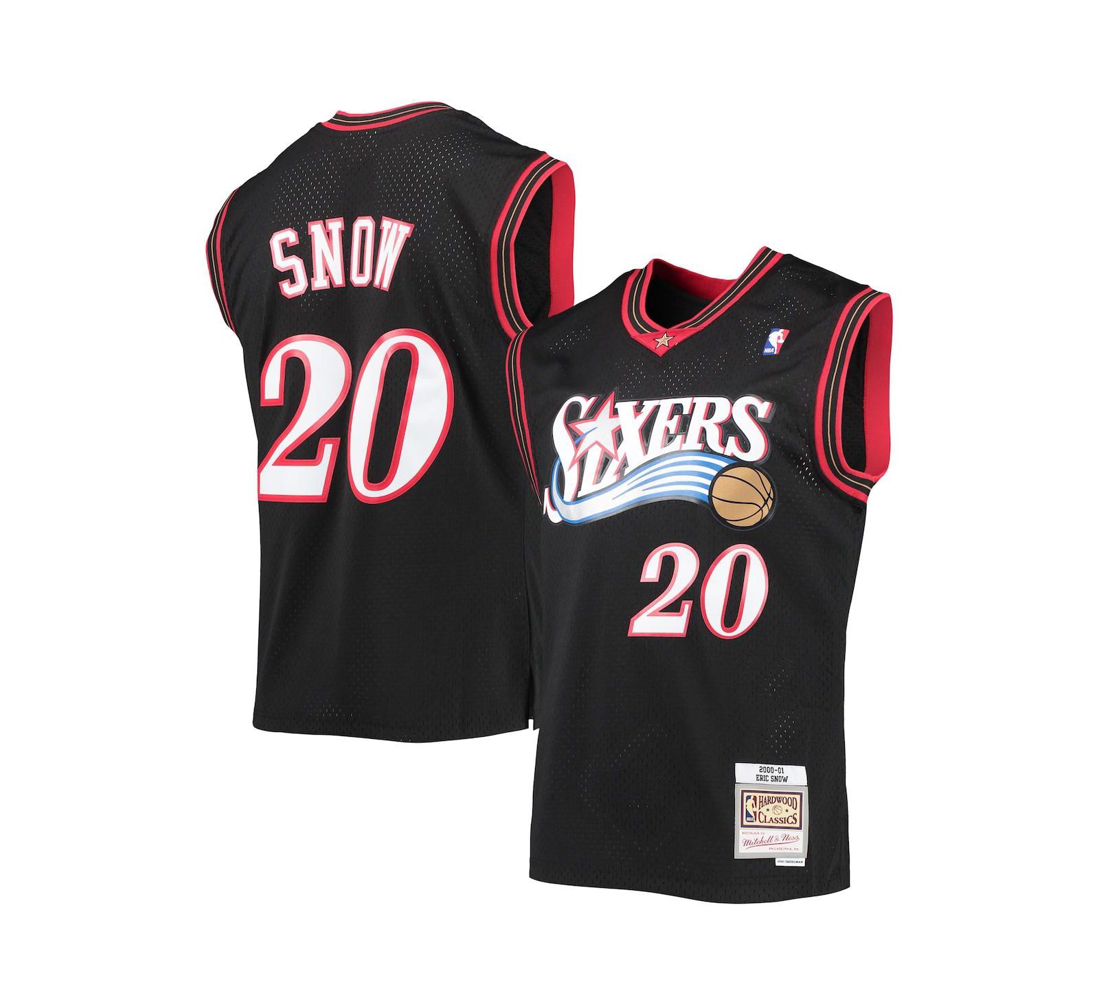 Мужская джерси Mitchell & Ness Eric Snow Philadelphia 76ers Hardwood Classics Swingman, черная