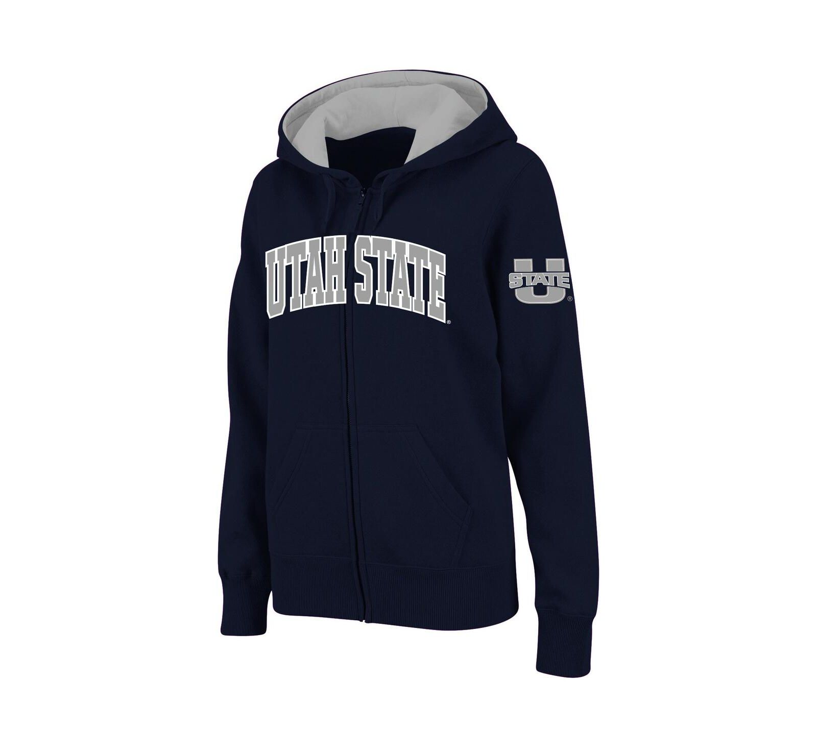 Женское худи Stadium Athletic Navy Utah State Aggies с молнией на всю длину