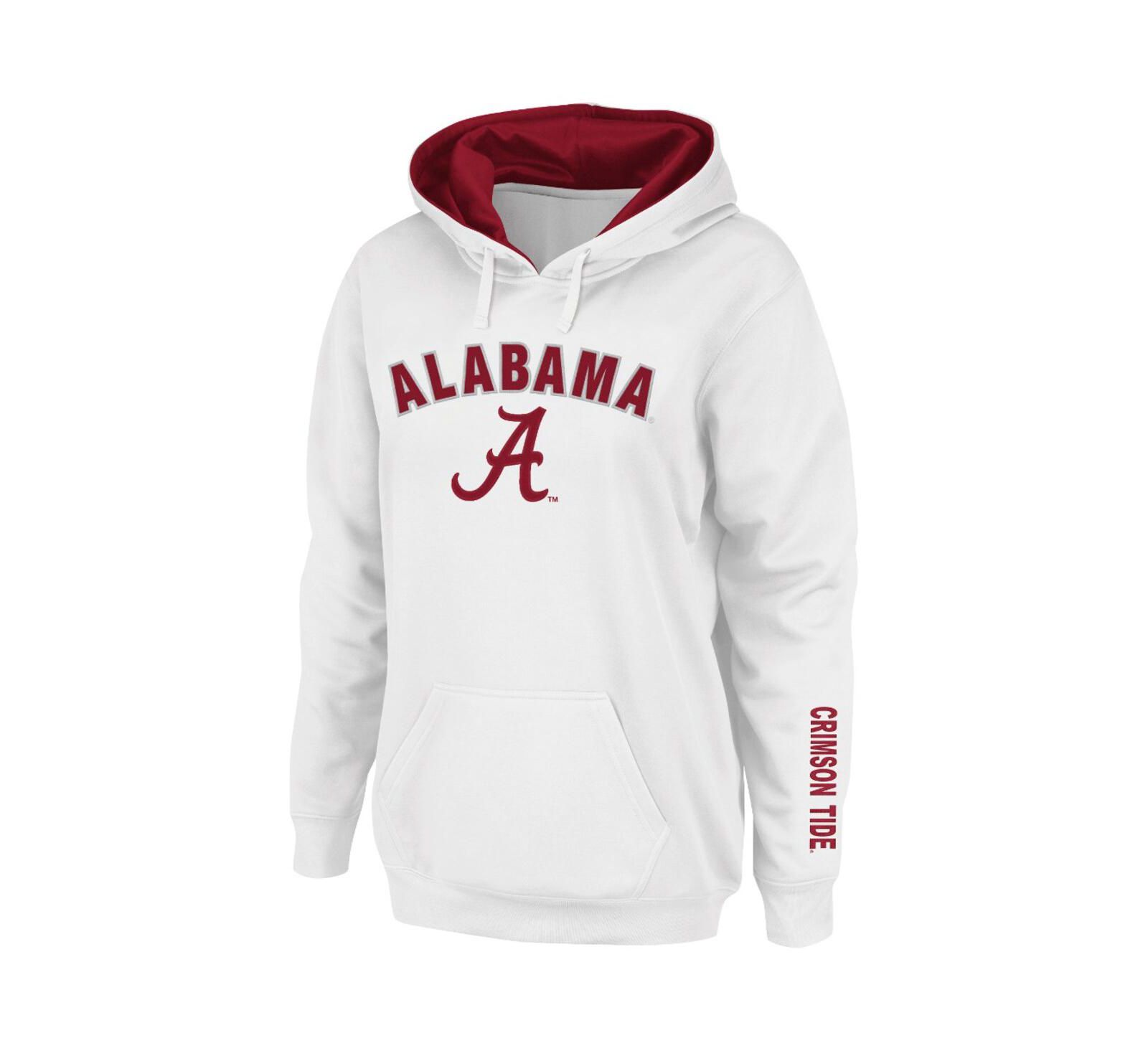 Women's White Alabama Crimson Tide Arch and Logo 1 Pullover Hoodie