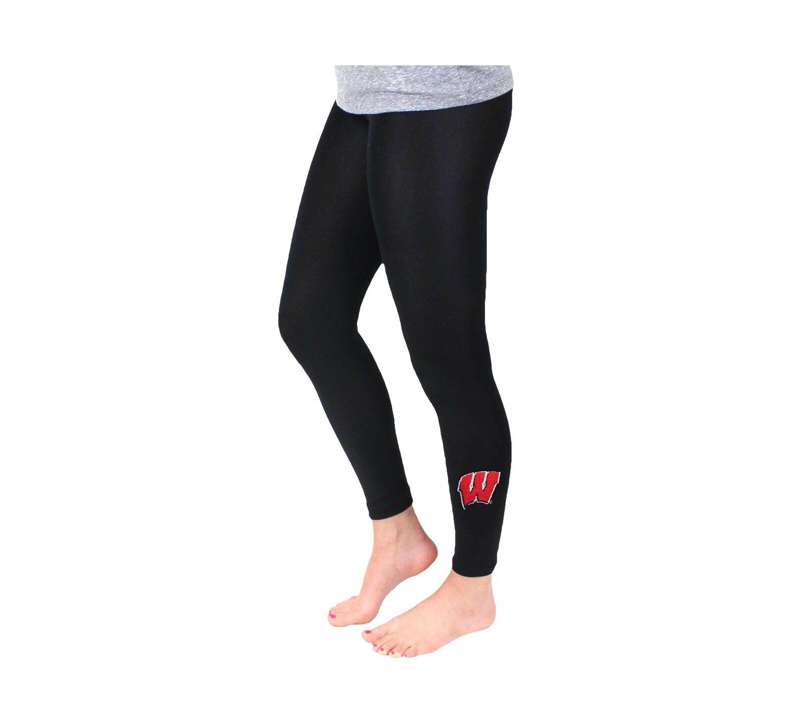 Women's Black Wisconsin Badgers Fleece Leggings