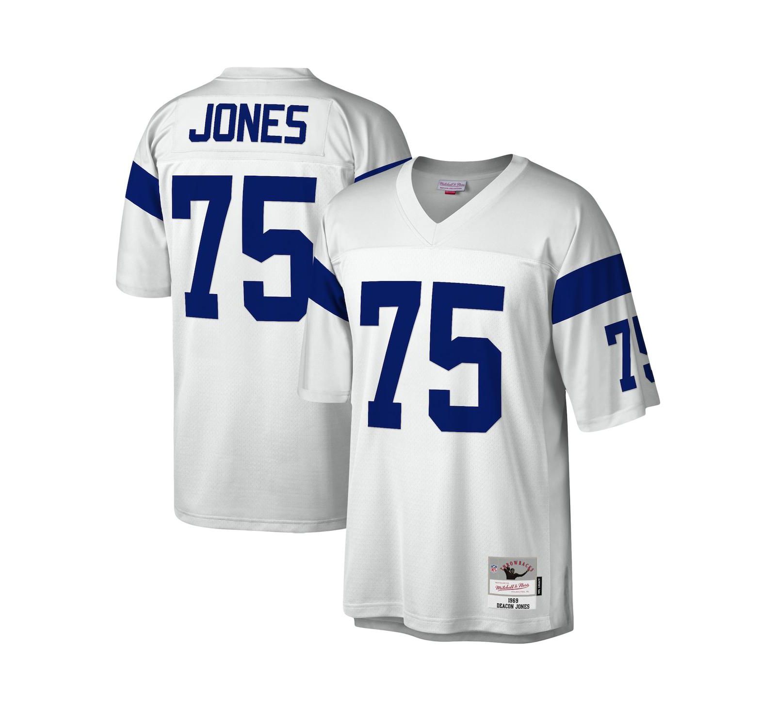 Men's Deacon Jones White Los Angeles Rams Legacy Replica Jersey