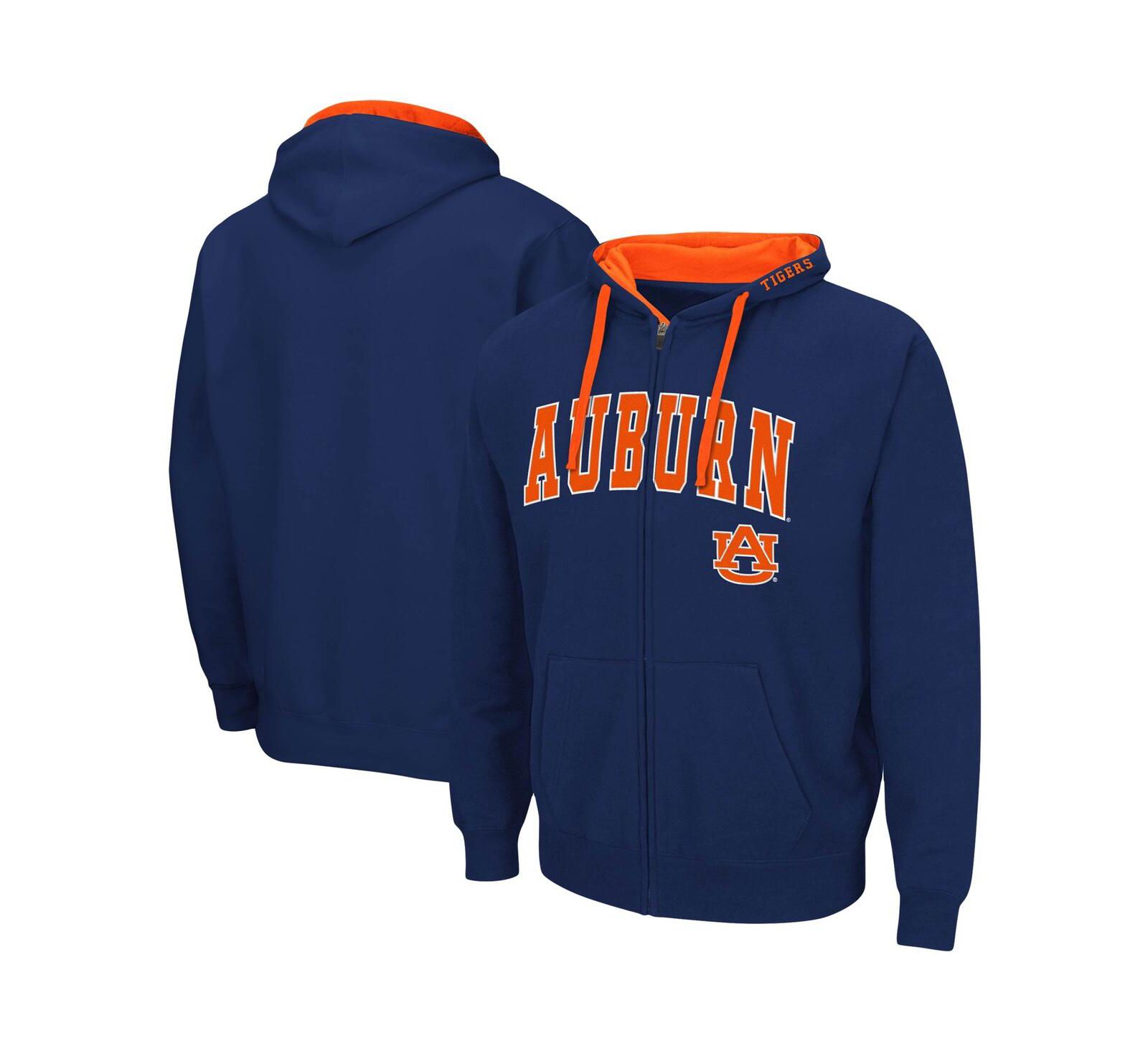 Мужское худи Colosseum Navy Auburn Tigers Big and Tall Full-Zip