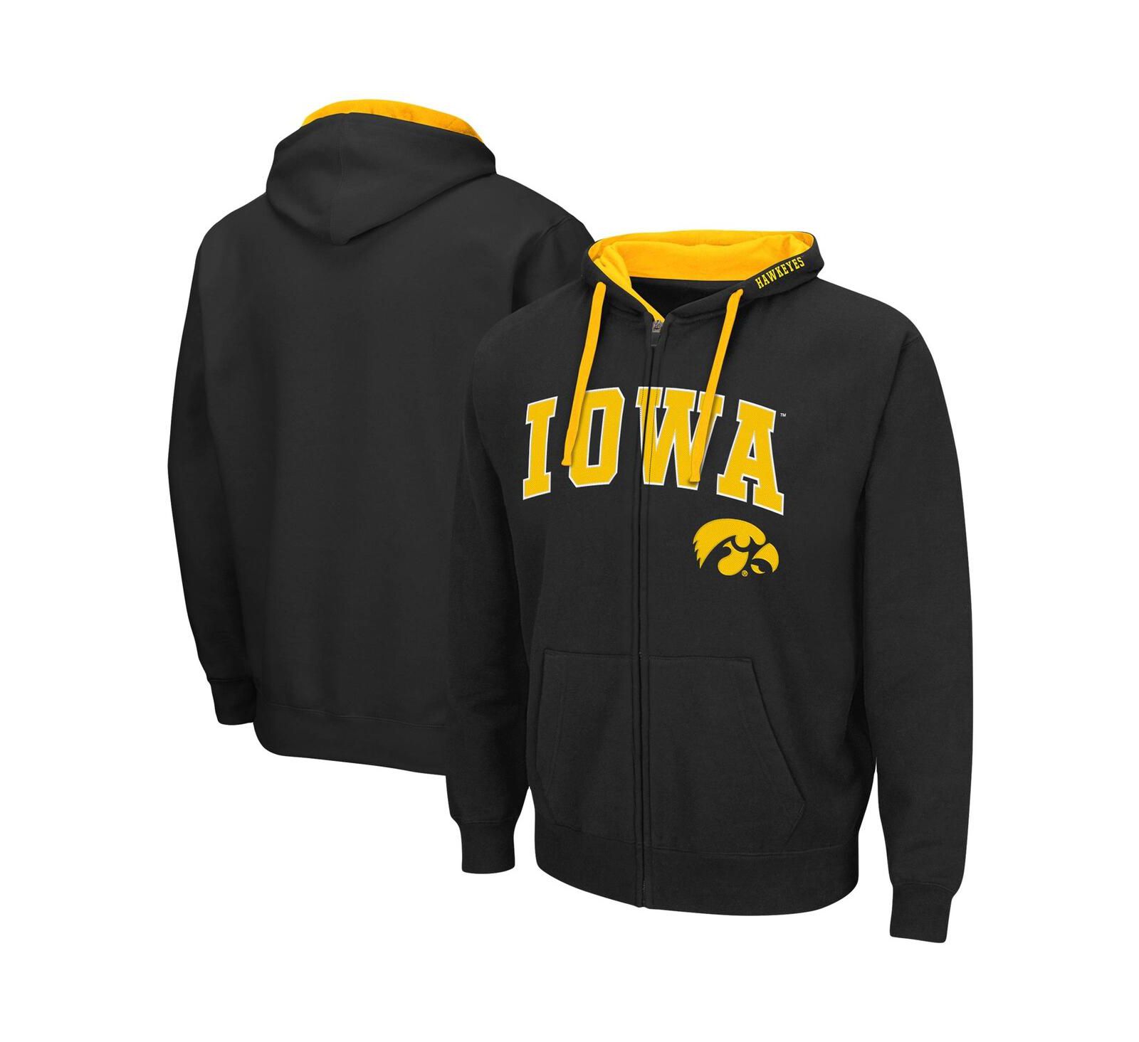 Мужское худи Colosseum Black Iowa Hawkeyes Big and Tall с полной молнией