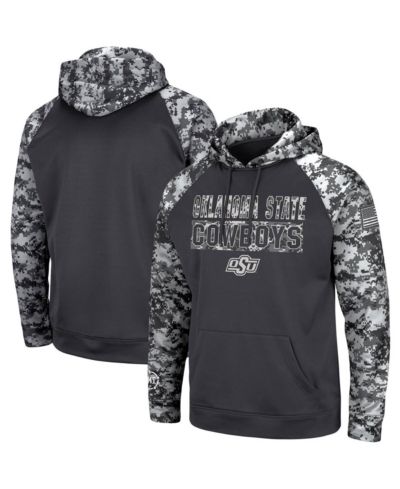 Men's Charcoal Oklahoma State Cowboys OHT Military-Inspired Appreciation Digital Camo Pullover Hoodie