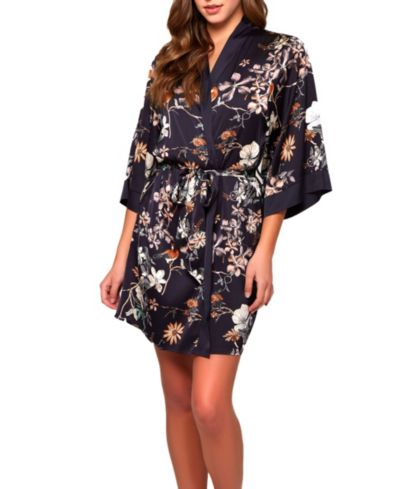 Халат iCollection Women's Geri Lux Floral Satin