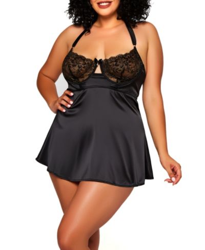 iCollection комплект нижнего белья Babydoll из шелка, Plus Size