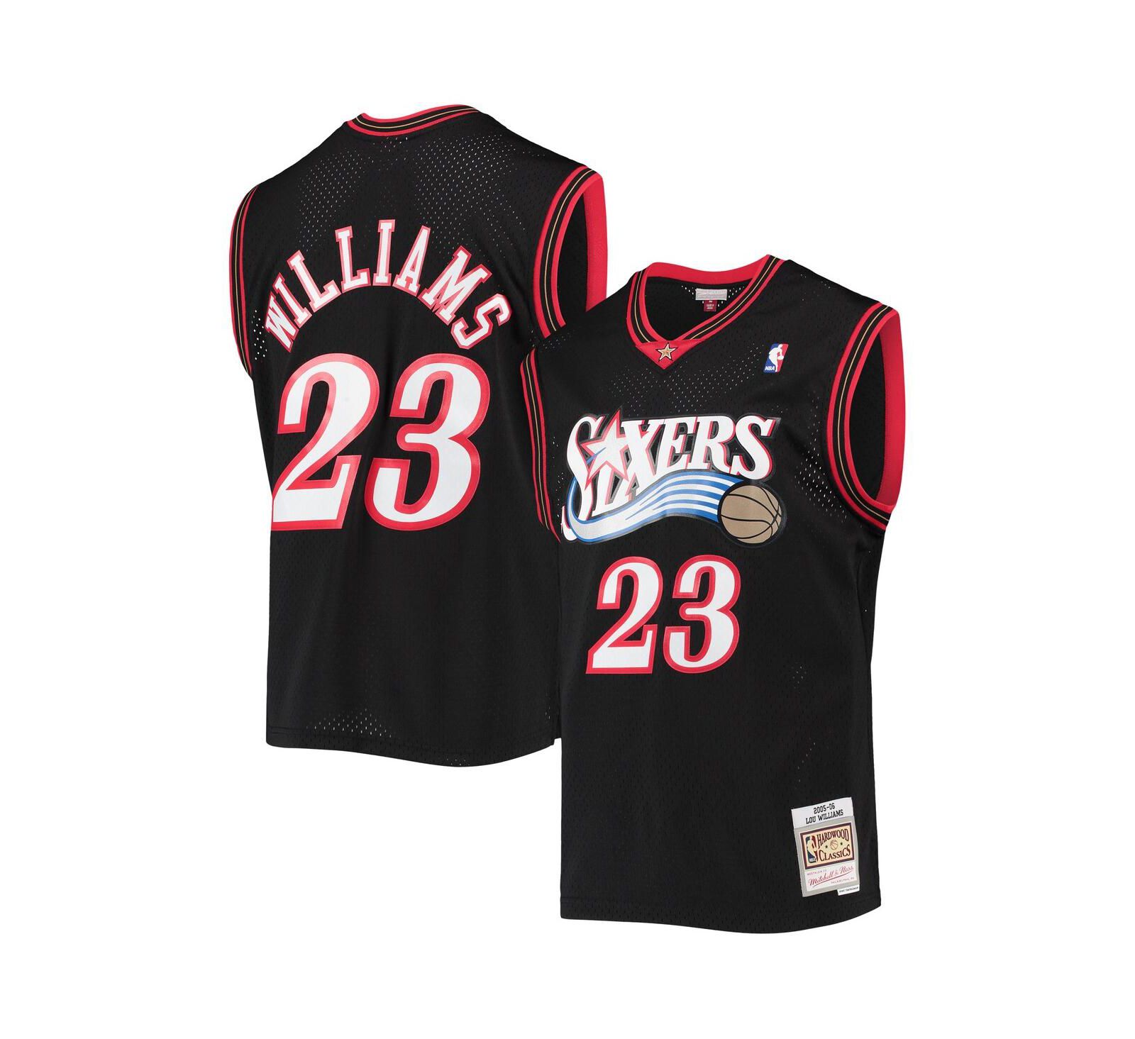 Мужская игровая футболка Mitchell & Ness Lou Williams, Филадельфия Севенти Сиксерс, 2005-06, Hardwood Classics