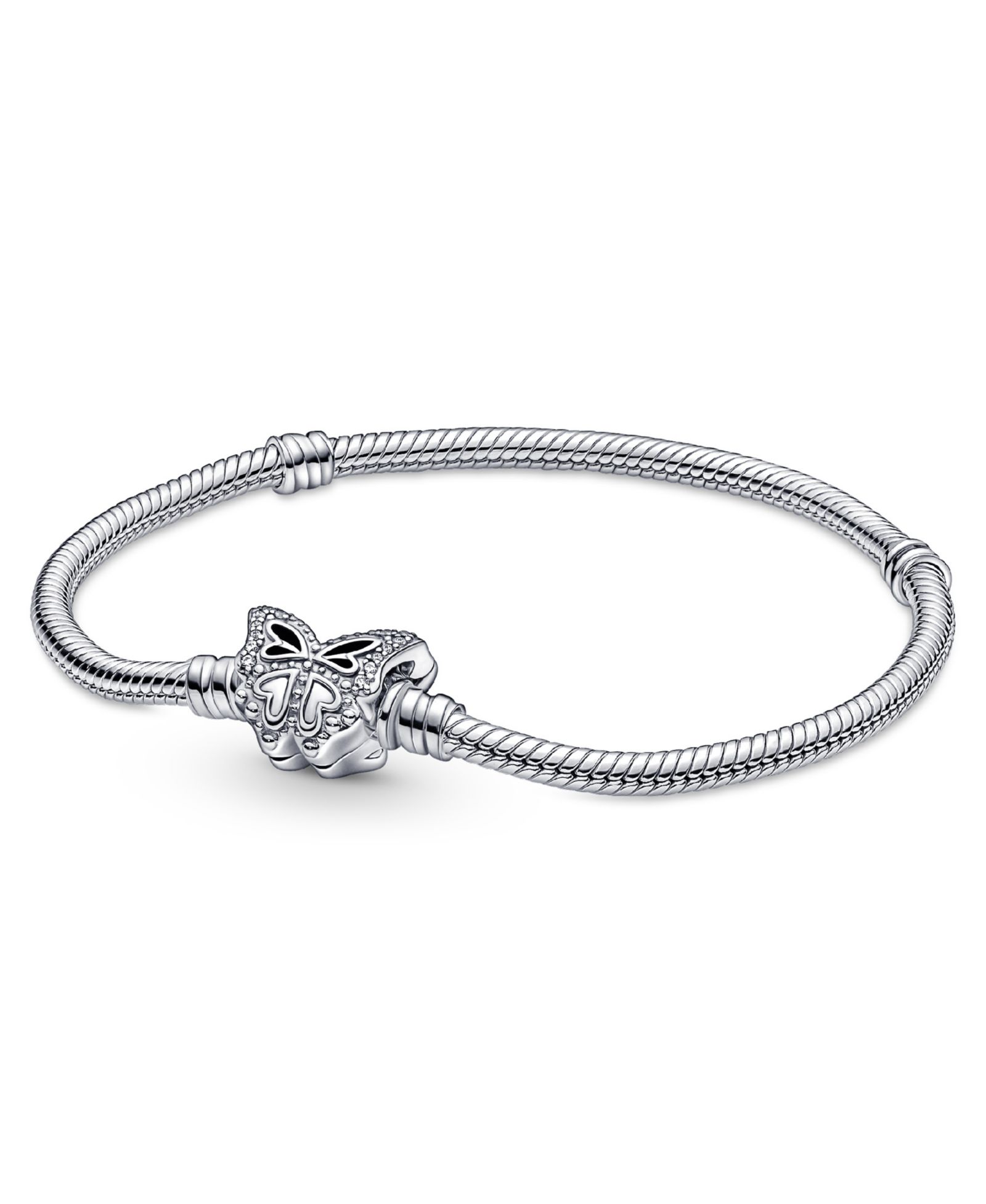 Pandora Moments браслет Snake Chain с подвеской Butterfly из Cubic Zirconia