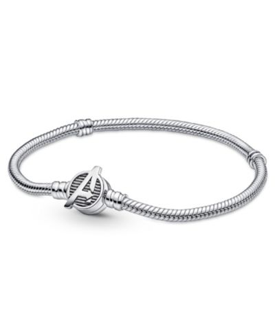 Pandora Moments серебряный браслет snake chain с логотипом Marvel The Avengers