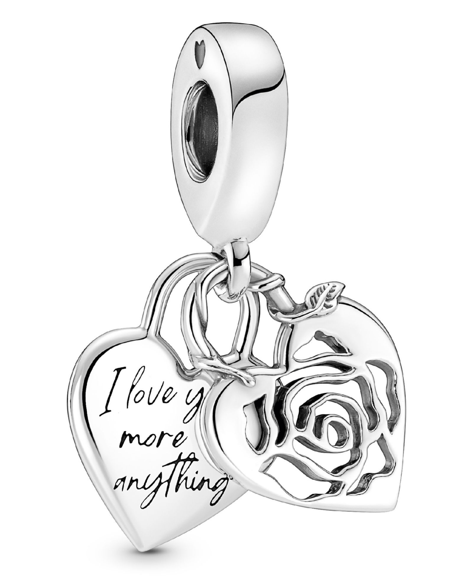 Pandora Sterling Silver Rose Heart Padlock Dangle Charm