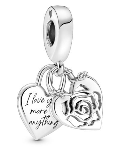 Pandora подвеска-шарм Rose Heart Padlock из стерлингового серебра