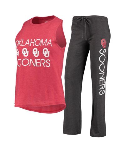 Женский комплект из топа и брюк Concepts Sport Crimson, Charcoal Oklahoma Sooners Team Tank Top and Pants Sleep Set