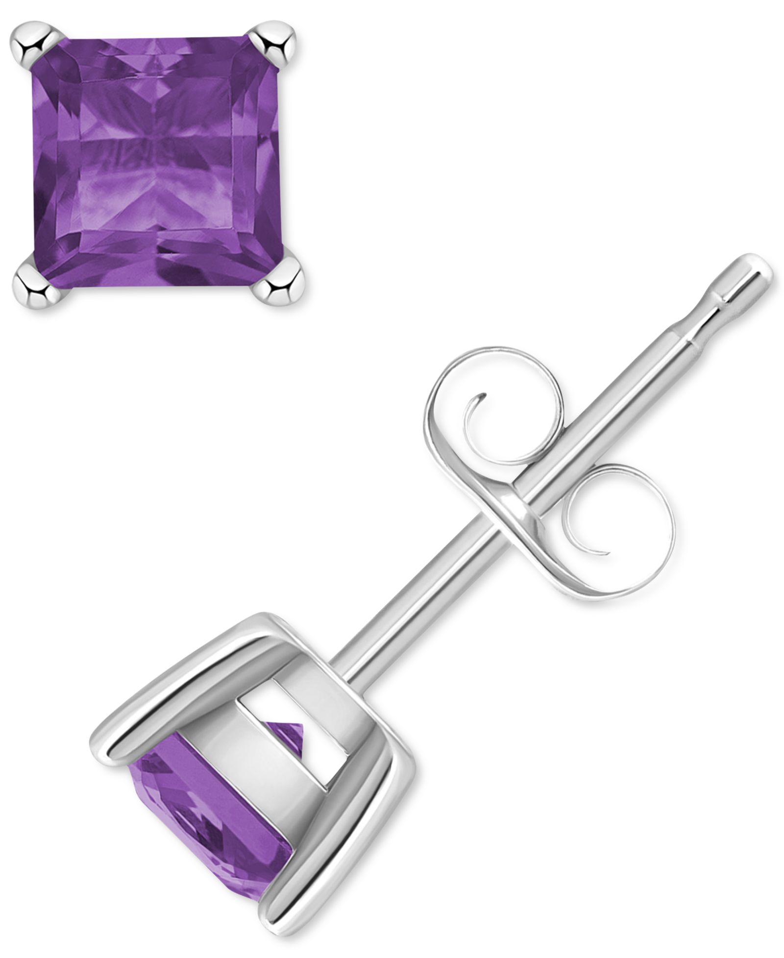 Серьги-гвоздики Amethyst Square Stud Earrings (5/8 ct. t.w.) в 14k Gold
