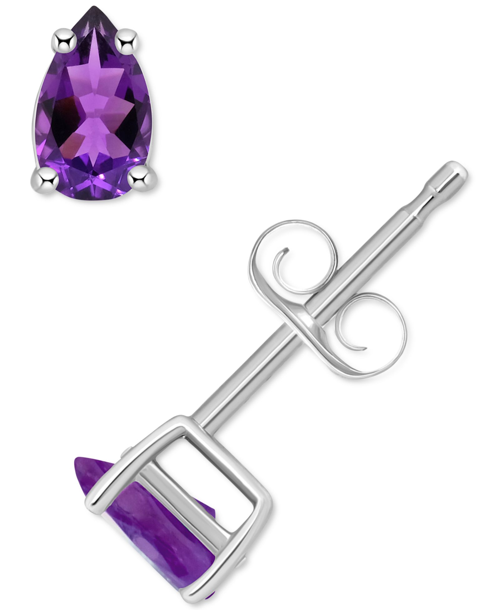 Серьги-гвоздики Amethyst Pear (3/8 ct. t.w.) в 14k Gold