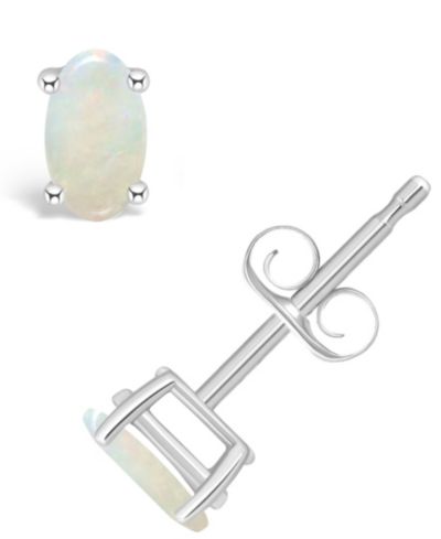 Серьги-гвоздики Opal (1/3 ct.t.w) в белом или желтом золоте 14K