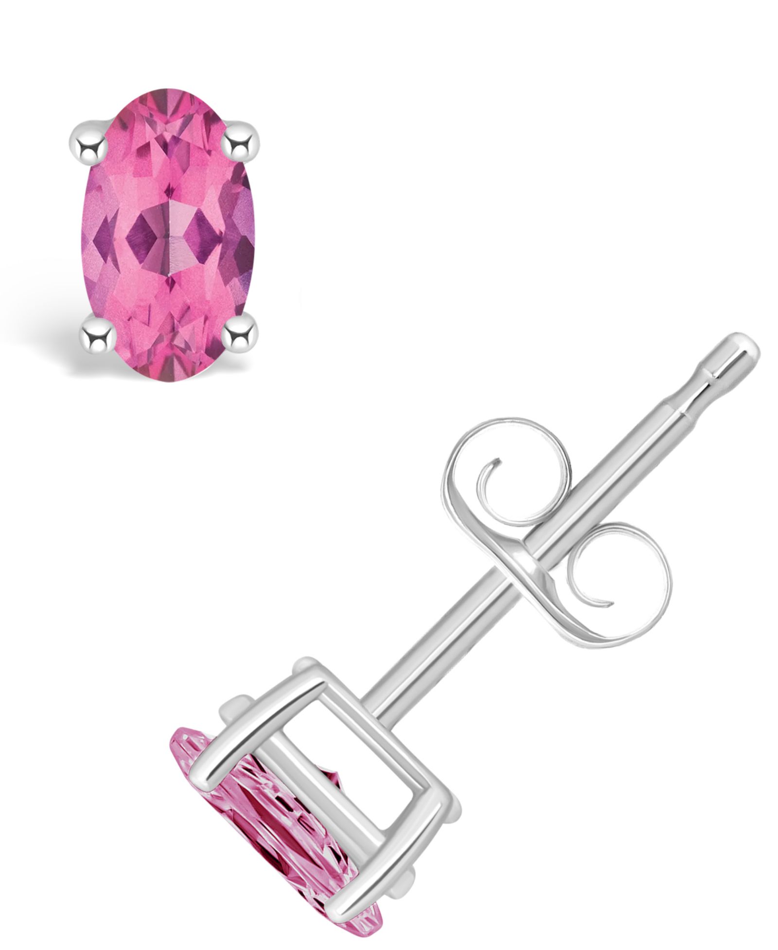 Pink Topaz (1/2 ct. t.w.) Stud Earrings in 14K White Gold or 14K Yellow Gold